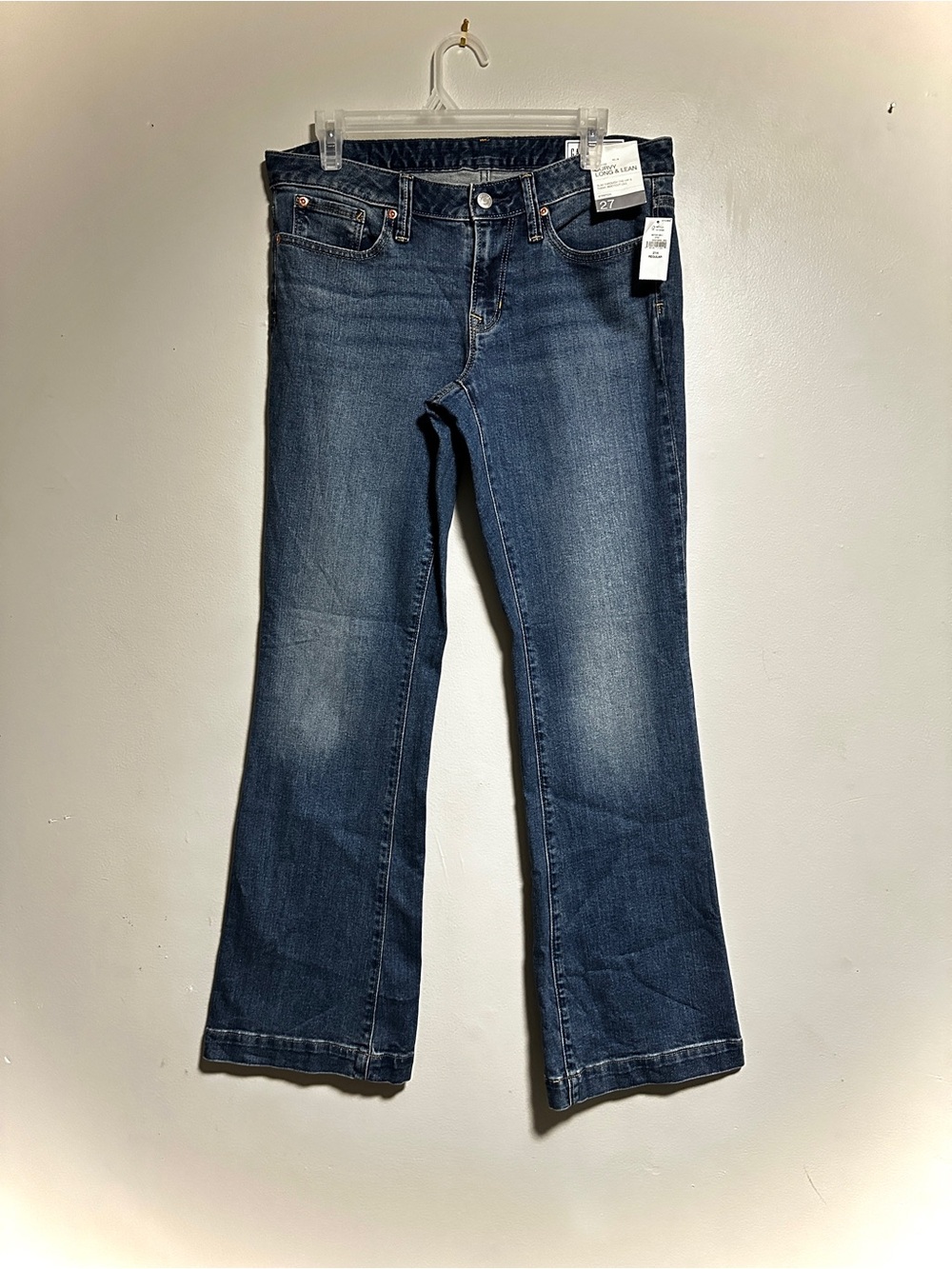 GAP Low Rise Curvy Long & Lean (Bootcut) Dark Blue Wide Leg Flare Jeans